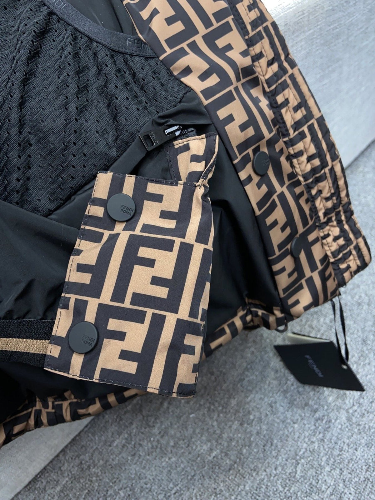 Fendi Brown Monogram Hooded Puffer Jacket