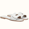 HERM View Sandals In White Calfskin leather