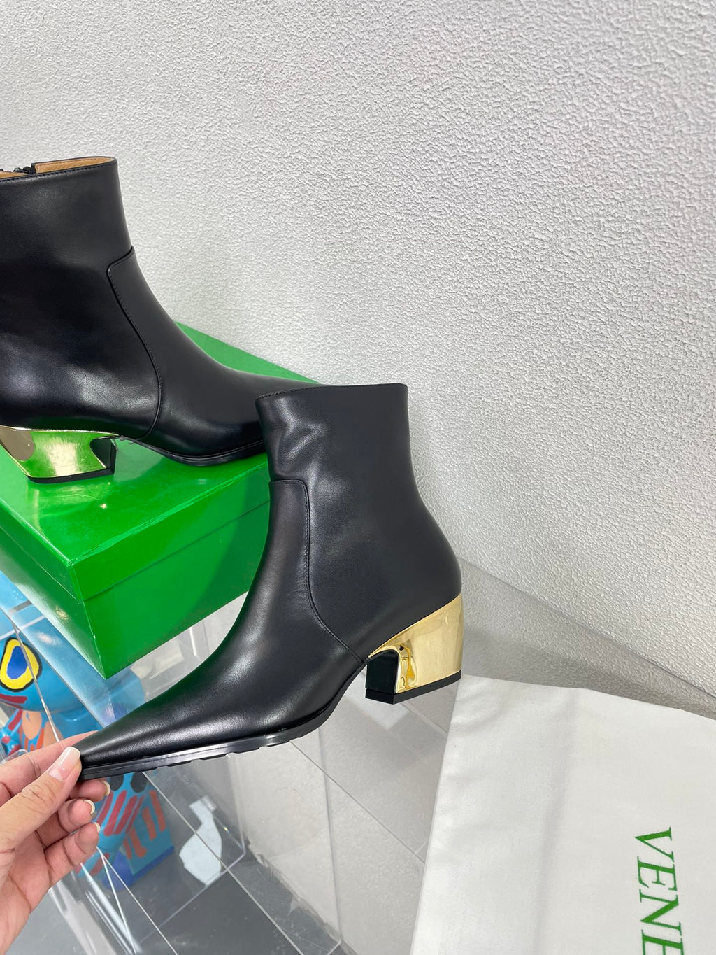 TEX ANKLE BOOT IN BLACK CALFSKIN