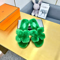ORAN SHEARLING SANDALS LAWN GREEN