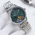 Patek Philippe Silver Green Dial Bracelet Watch