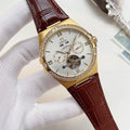 OMEGA Gold-Tone Brown Strap Watch