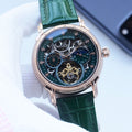 Patek Philippe Rose Gold Green Strap Watch