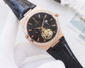 OMEGA Rose Gold Black Dial Strap Watch